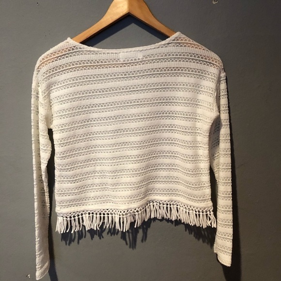 H&M white fringe crop top size 10-12Y - Picture 4 of 4